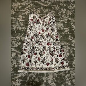 Ann Taylor Cream Floral Midi Dress Size 16